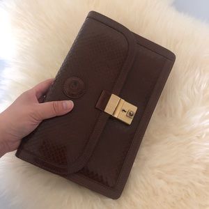 Vintage Castello Brown Leather Clutch